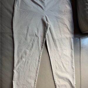 Chico's Light Gray Striped Pants
